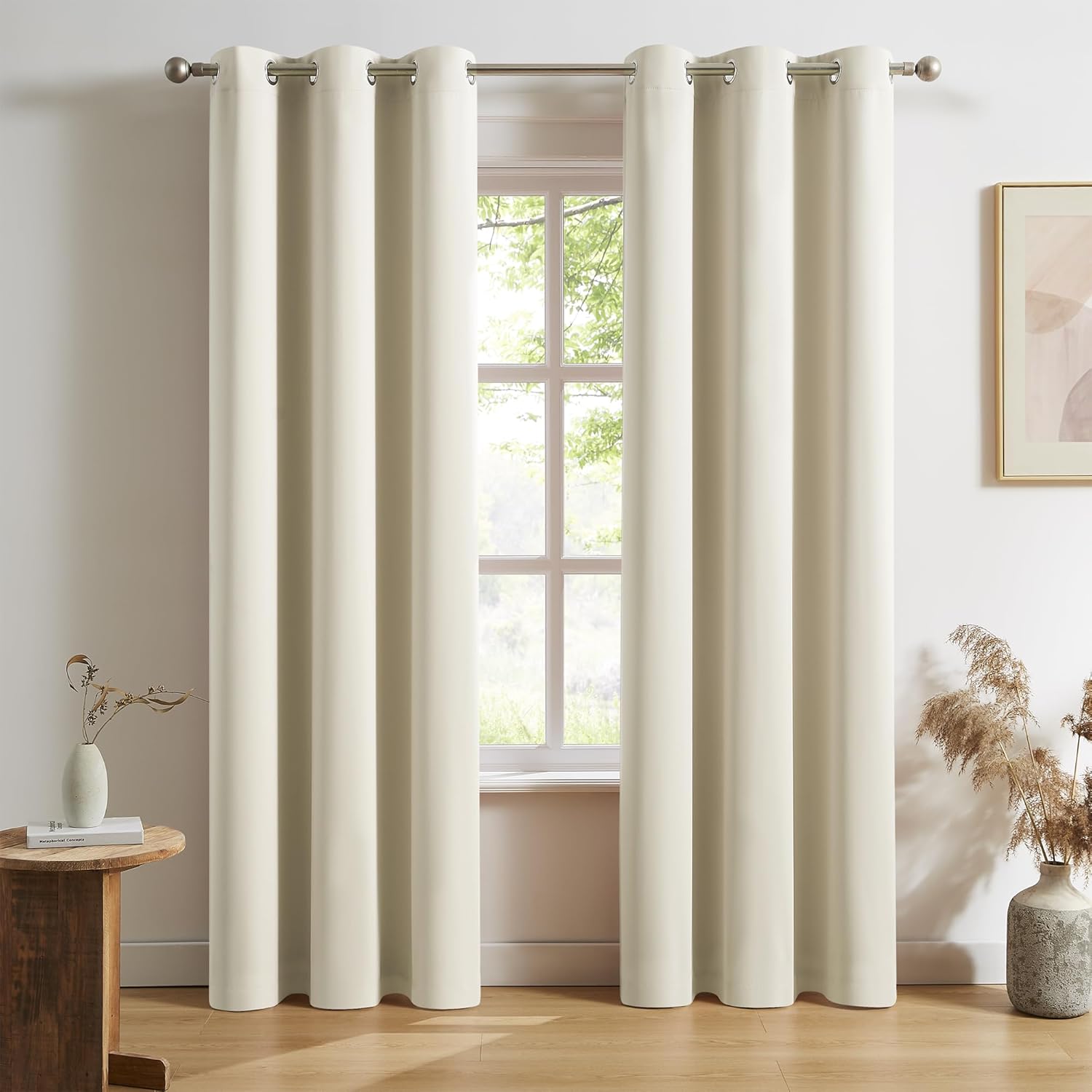 DUALIFE Bedroom Curtains, Special Grommet Drapes 2 Panels Set, Innovative Narrow...