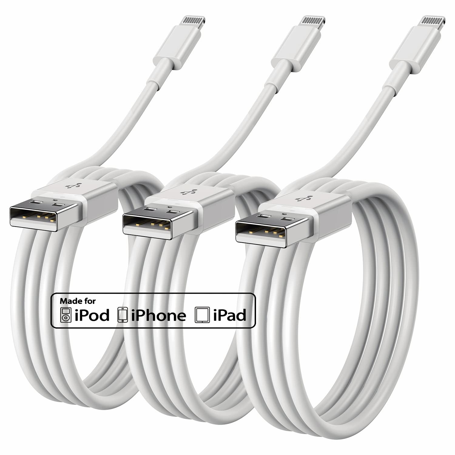 iPhone Charger Cable 3M, 3Pack Apple MFi Certified iPhone Lightning to USB Cable...