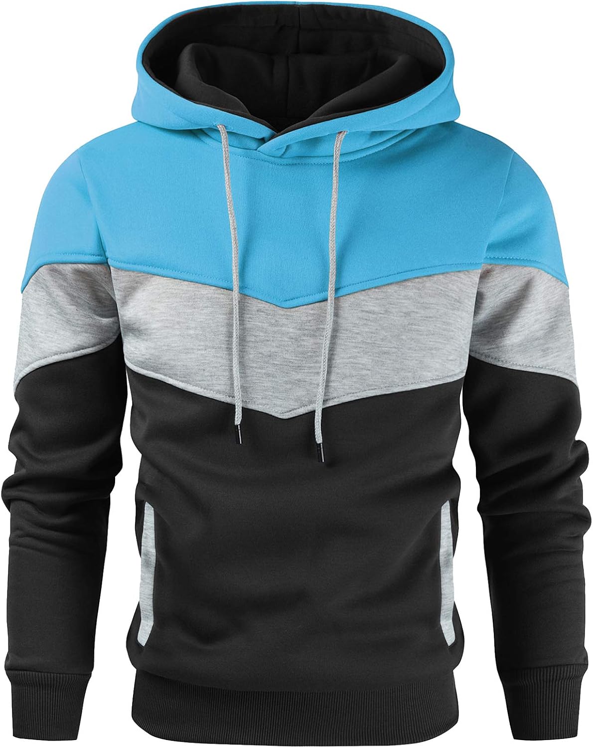 Gesean Men's Hoodie, Special Color Block Pullover Fleece Sweatshirt, Innovative...