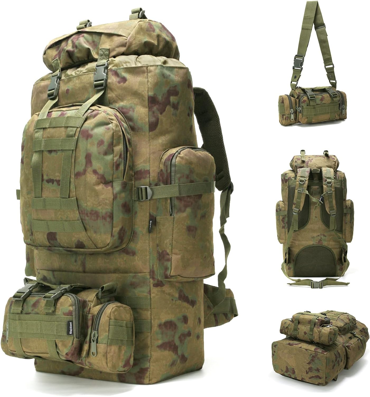 King'sGuard 100L Backpack, Special Hiking Backpack with Molle Rucksack, Innovati...