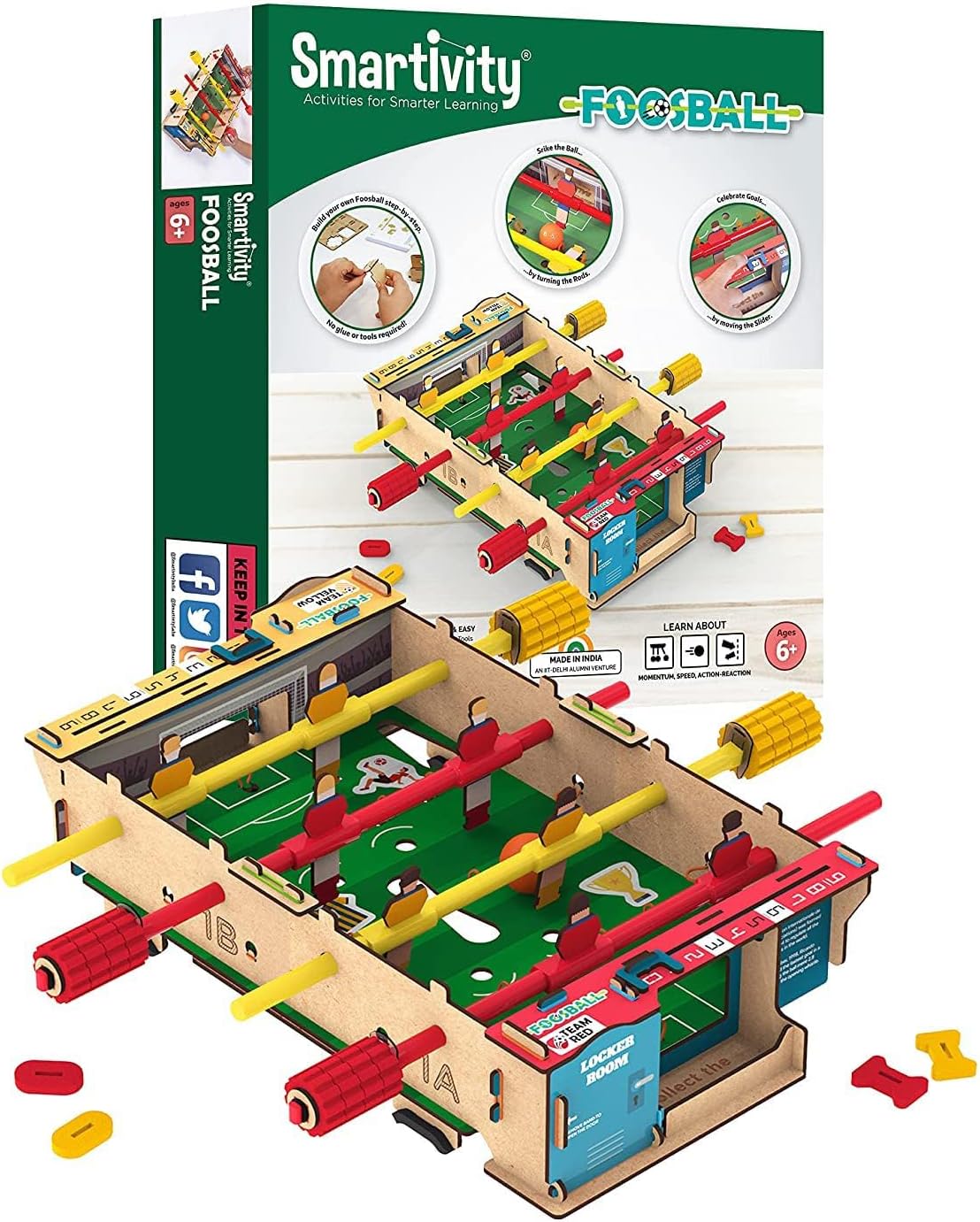 Smartivity Foosball Table, Special Soccer Indoor Game for Kids Age 6-14 Years, U...