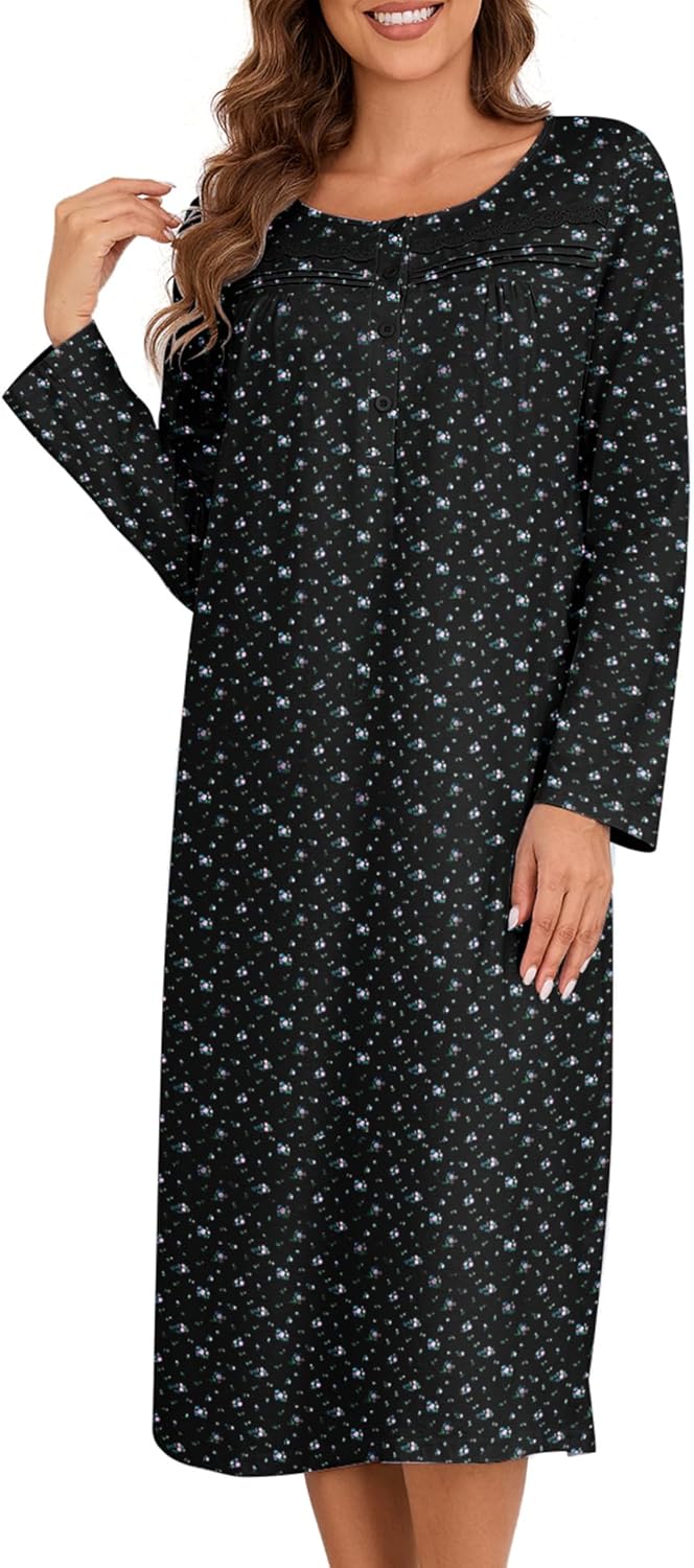 Bloggerlove Nightgowns, Special Soft Cotton Sleepwear for Women, High-Quality Fl...