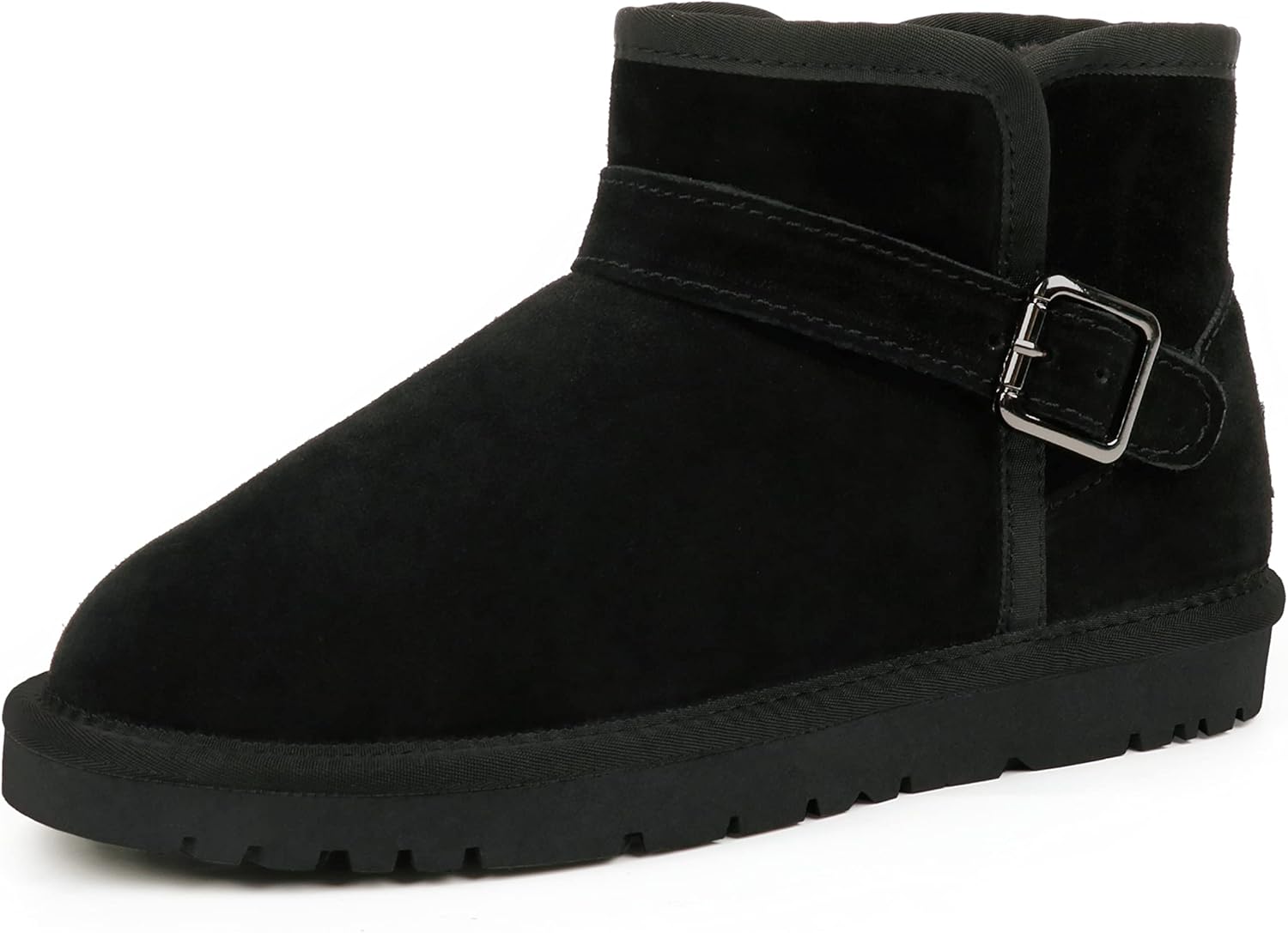 JOY IN LOVE Women Snow Boot With Faux Fur Collar Fashion Winter Ankle Booties 8...