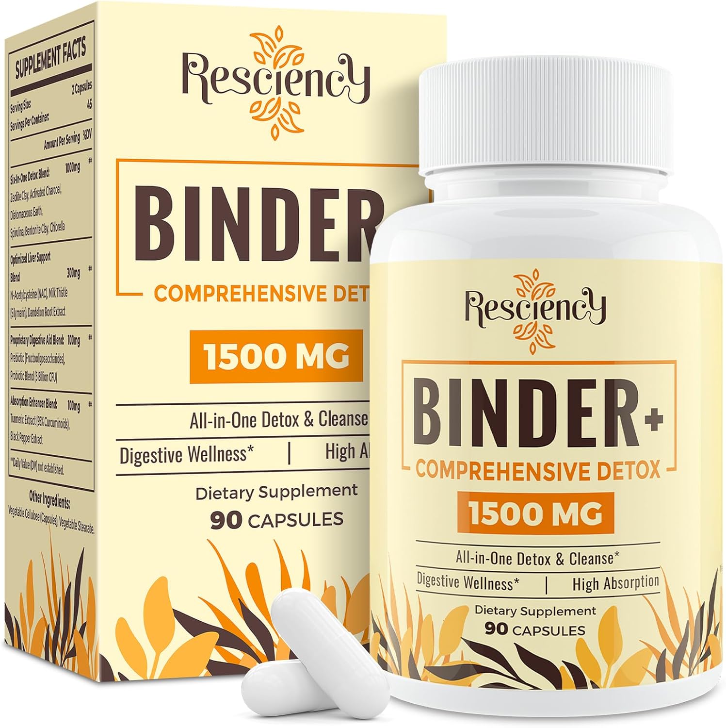 1500 MG Detox Binder Supplement – Activated Charco...