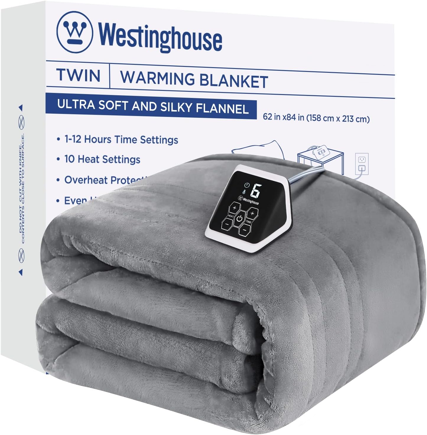 Westinghouse Heated Blanket Twin Size, Electric Heating Blanket with 10 Heating...