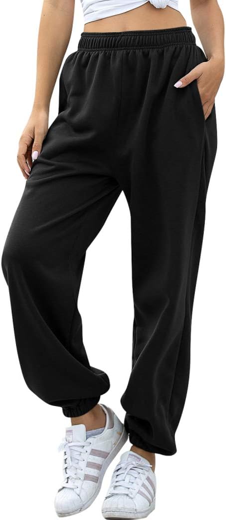 HeSaYep Women's High Waisted Sweatpants Workout Active Joggers Pants Baggy Loung...
