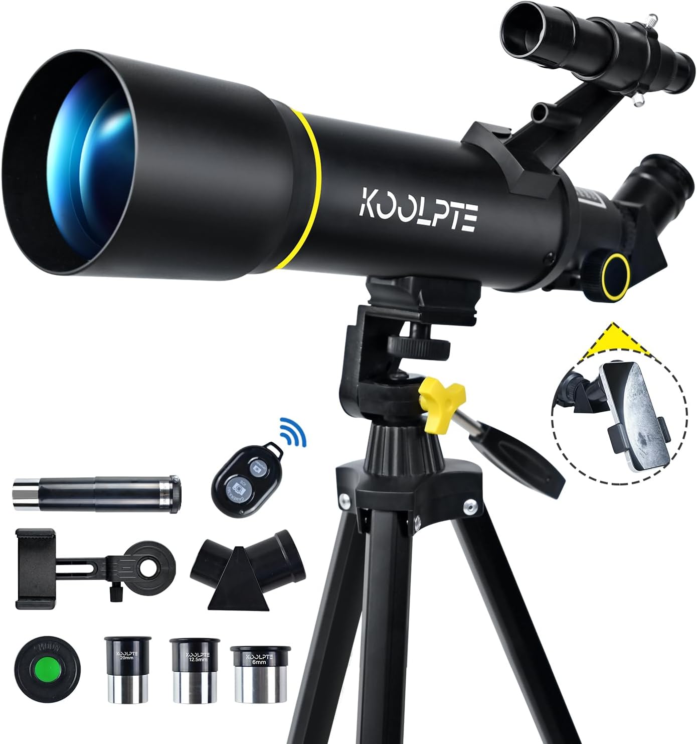 Telescope, 70mm Aperture 400mm AZ Mount Astronomical Refracting Telescope (20x-2...