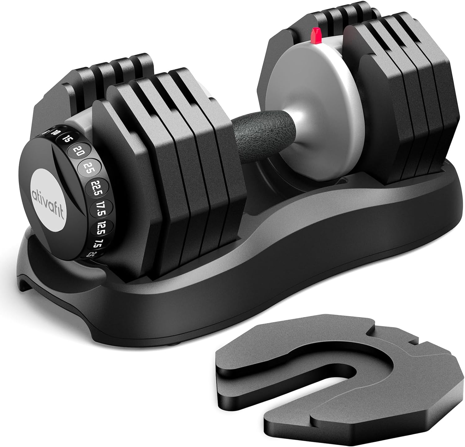 ATIVAFIT 12.5KG/20KG/25KG Adjustable Dumbbells Set with Anti-slip Handle 10 In 1...
