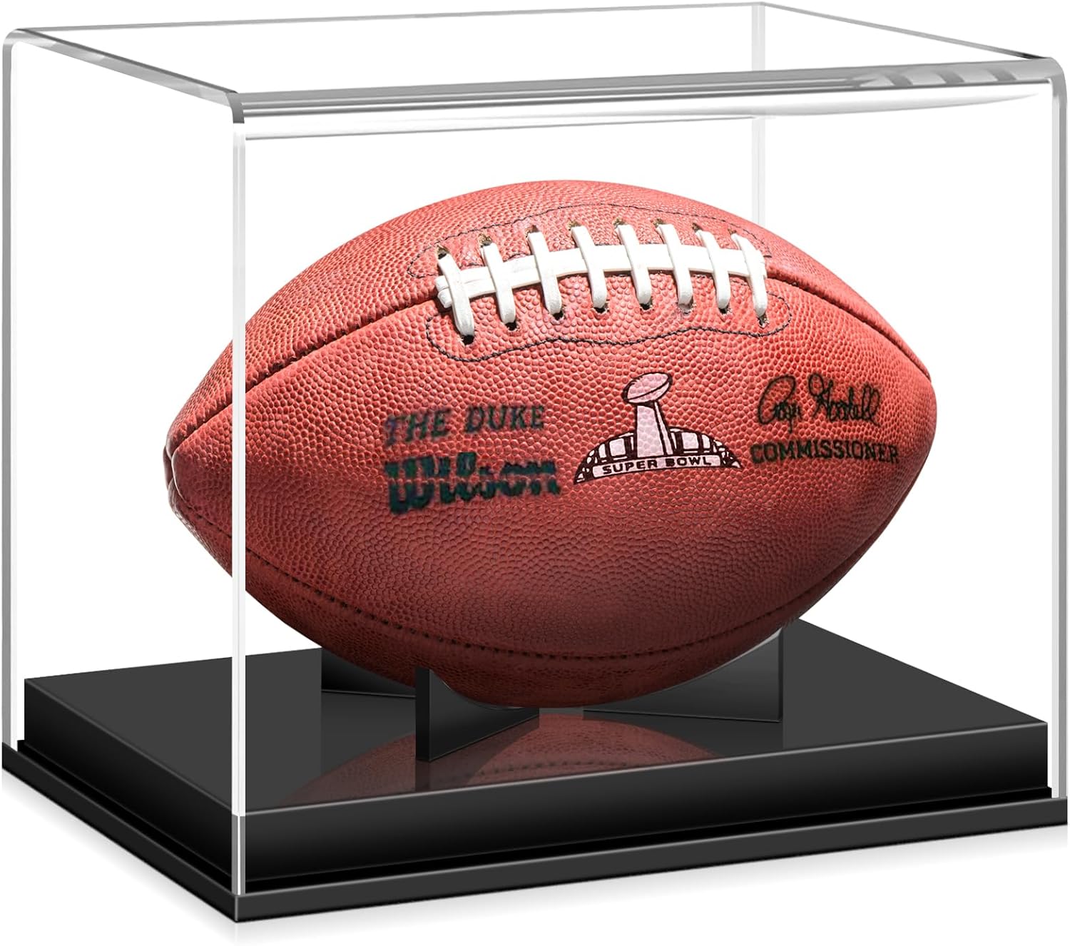 KKU Football Display Case, Acrylic Football Case Display Case Autographed Footba...