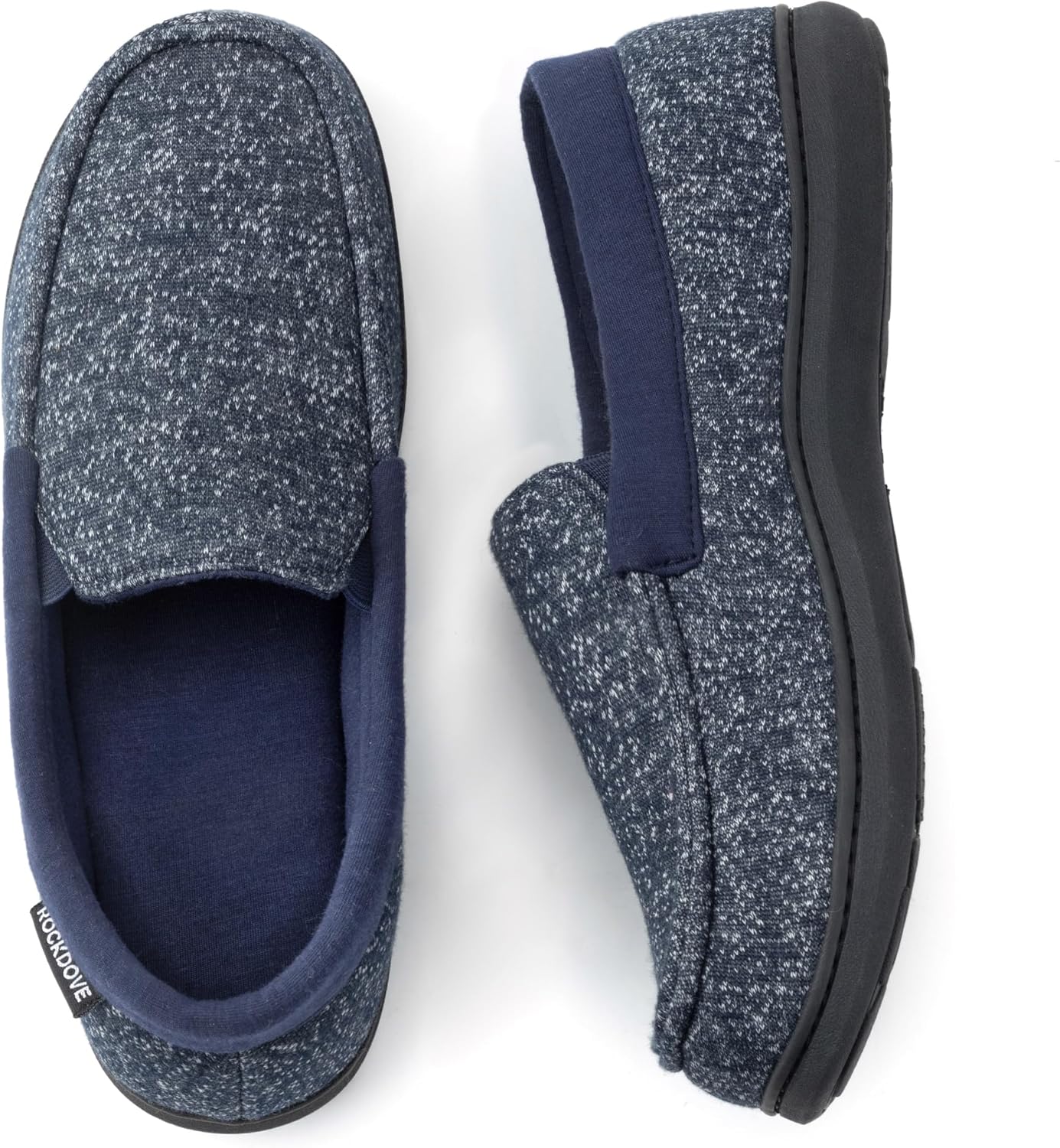 RockDove Men's Slippers, High-Quality Tweed Memory Foam Moc Slipper, Comfortable...