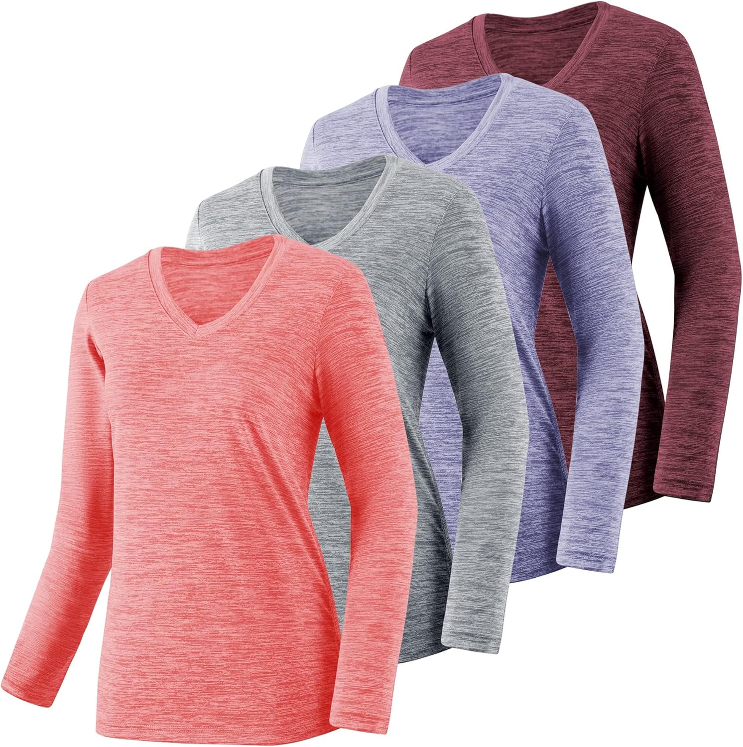 4-7 Pack Long Sleeve Shirts for Women,Moisture Wicking Shirts Long Sleeve Workou...