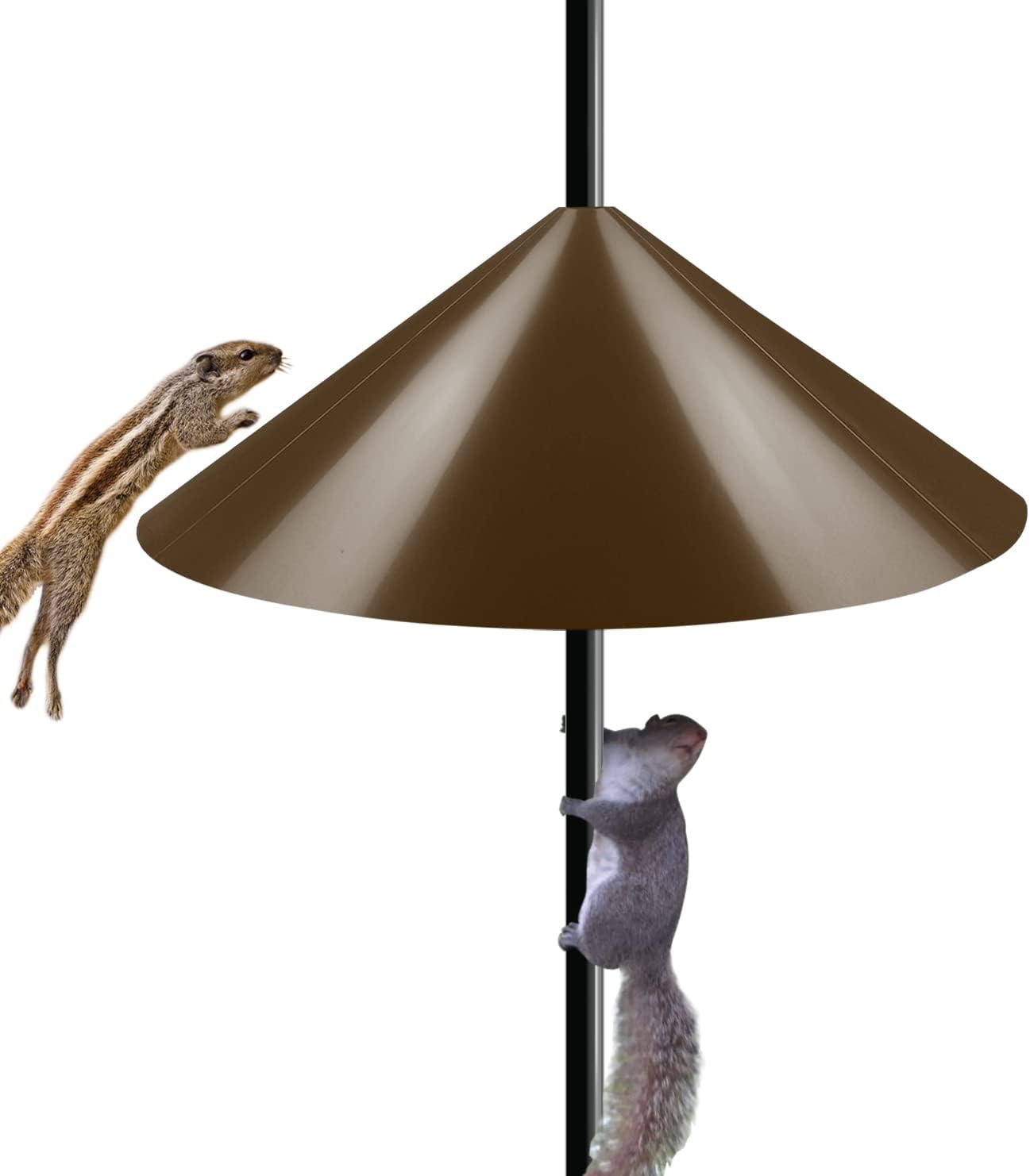 19 Inch Wide Squirrel Baffle for Bird Feeder Pole, Outside Pole Mount Stopper &...