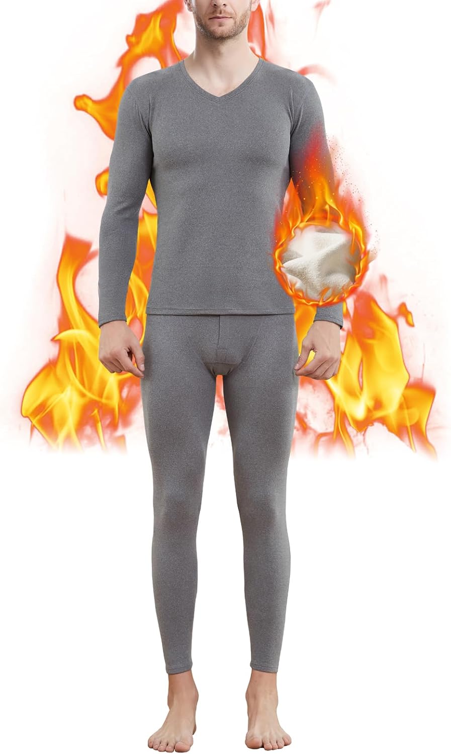Boyzn Mens Fleece Lined Thermal Underwear Set, Special Winter Thermal Long Sleev...
