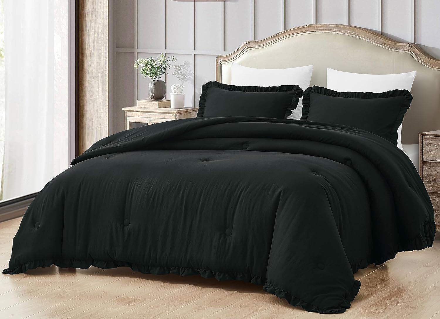 Chezmoi Collection Nora, Special Comforter Set for Oversized Queen Size, Sustain...