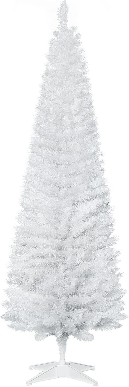 HOMCOM Christmas Tree, Special Unlit Artificial Christmas Tree with Pencil Slim...