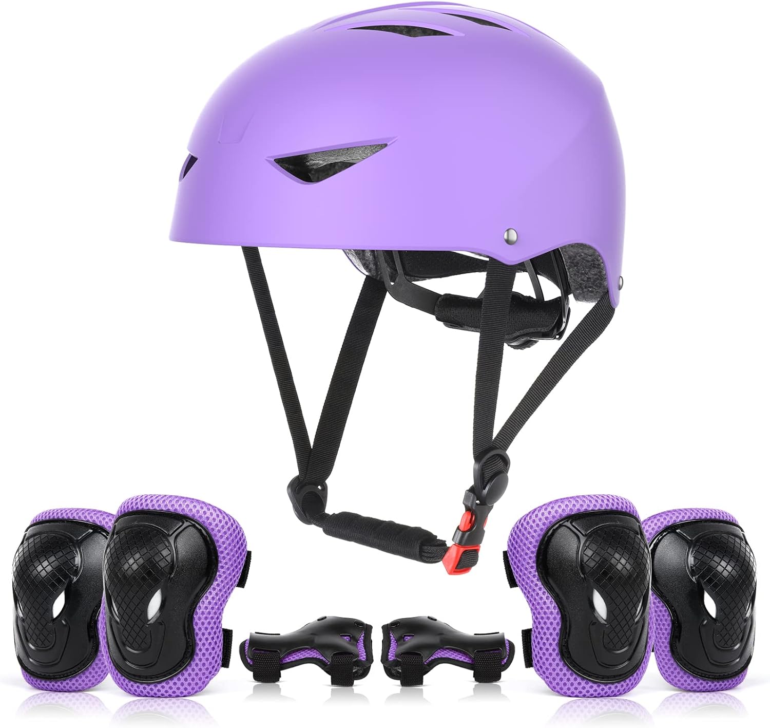ValueTalks Kids Helmet and Pads Set Age 5-12 Years Kids Skateboard Helmet Knee P...