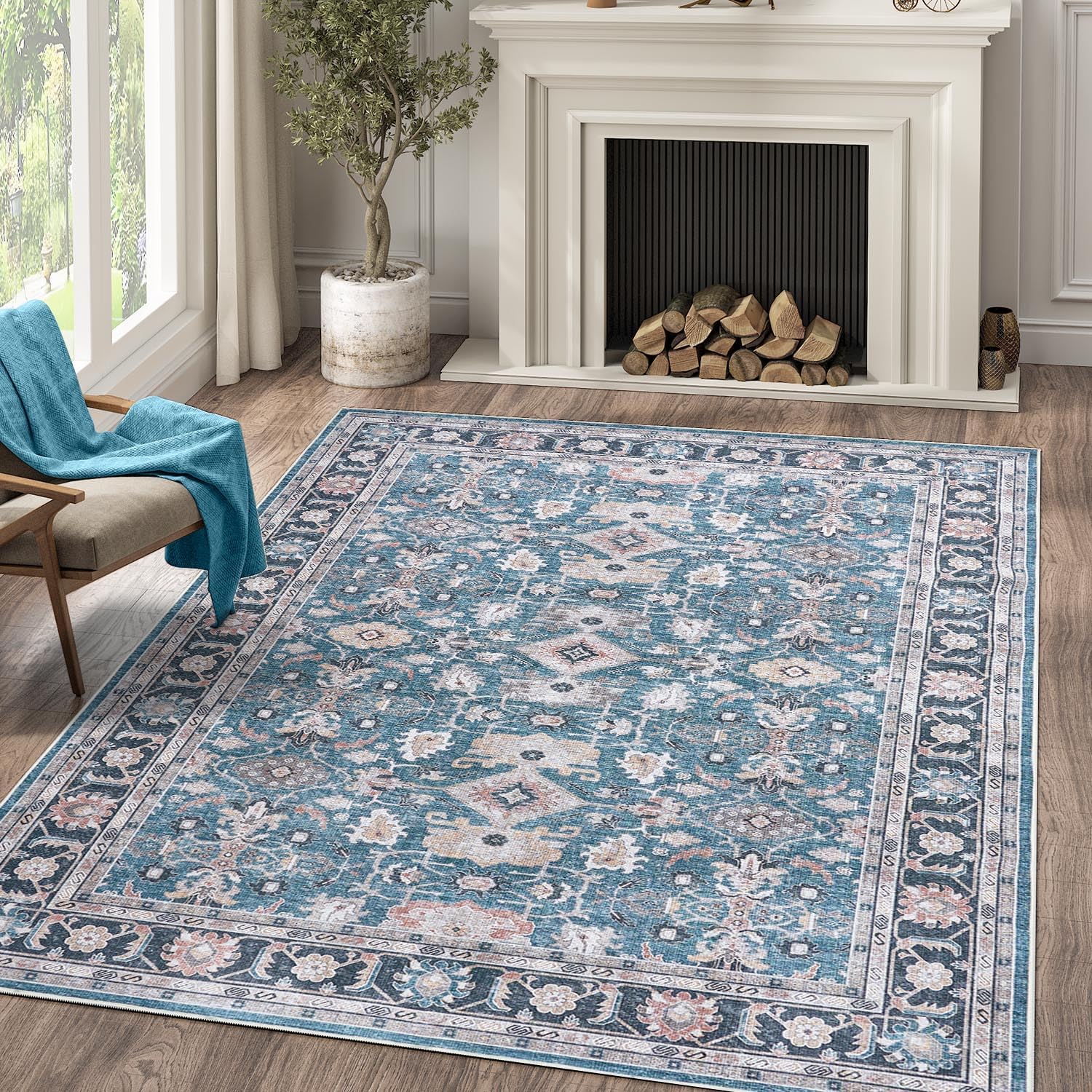 jinchan Area Rug, Special Vintage Rug for Traditional Kitchen Floor Cover, Uniqu...
