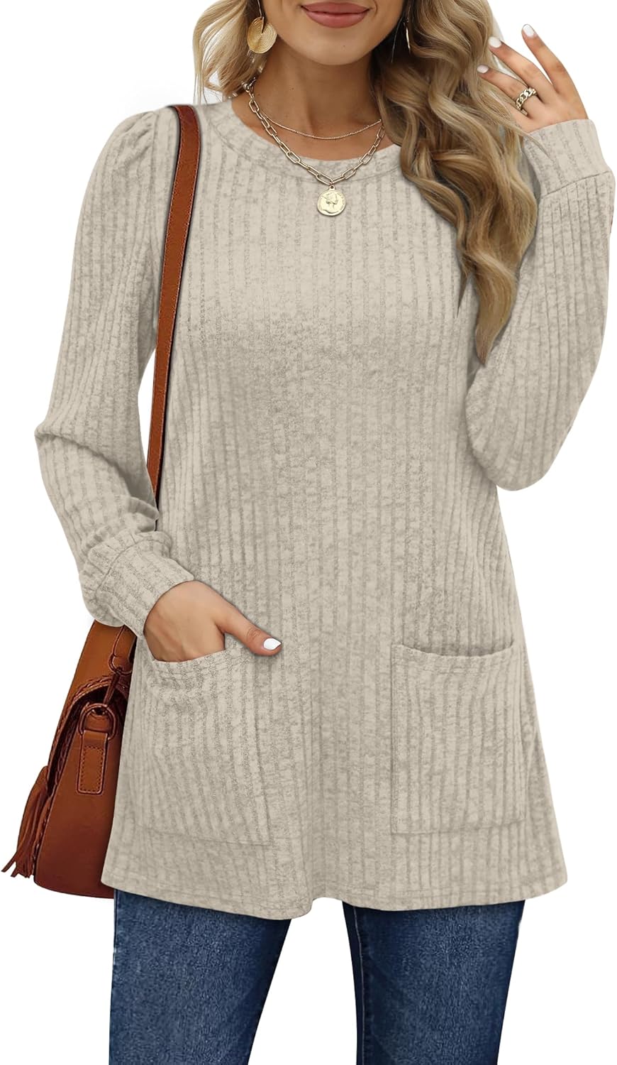 Aokosor Long Sleeve Tops, Special Women Lightweight Jumpers, Unique Ladies Sweat...