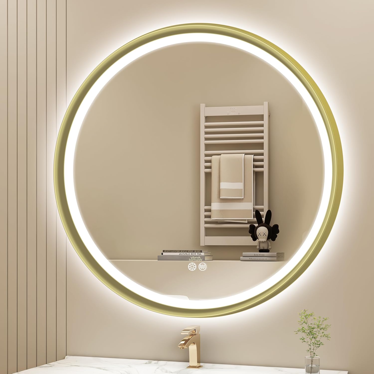 S'bagno Round Bathroom Mirror, Special LED Lights for Bathroom, Innovative Illum...