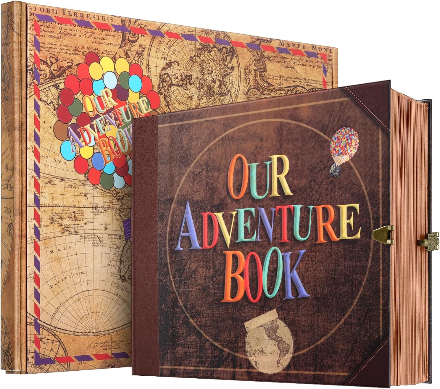 Adventure Book Scrapbook, Unique Photo Album Travel Journal, Retro Style Embosse...