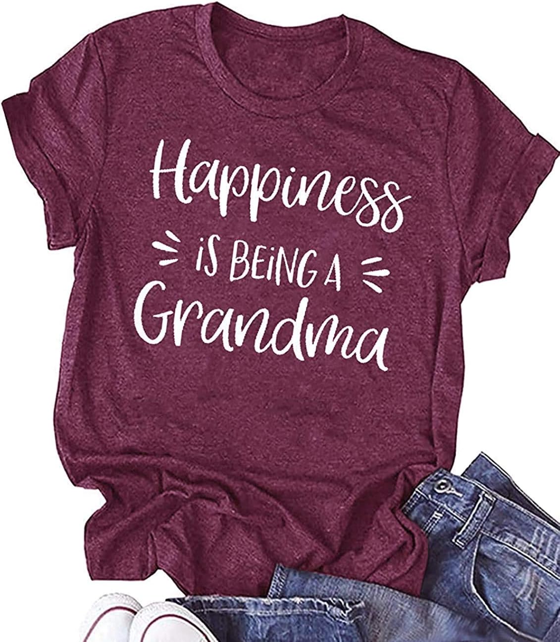 Grandma Shirts for Women, Special "Happiness is Being a Grandma" T-Shirt, Unique...