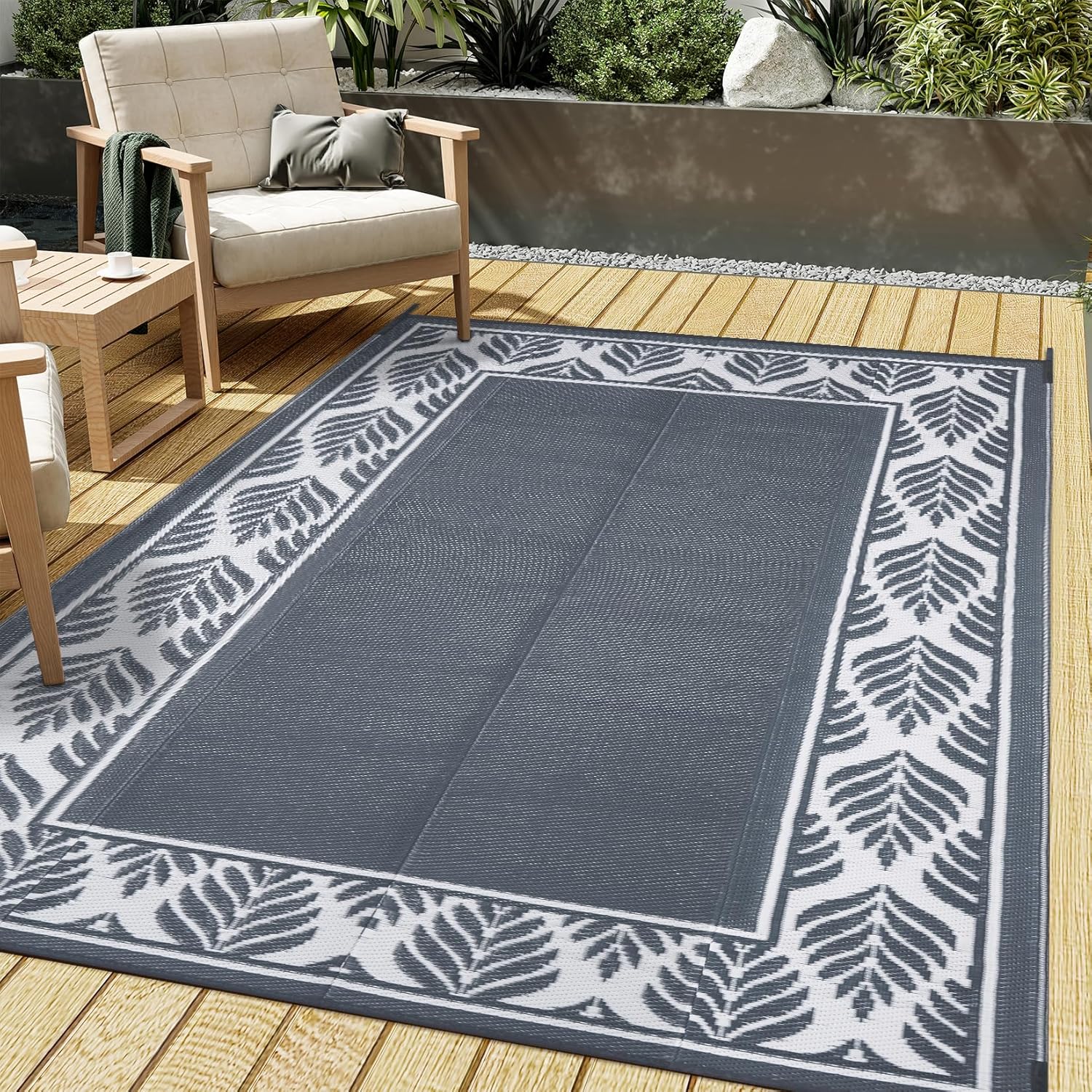 Outdoor Plastic Straw Rug, Special Waterproof Mat, Durable Washable Large Floor...