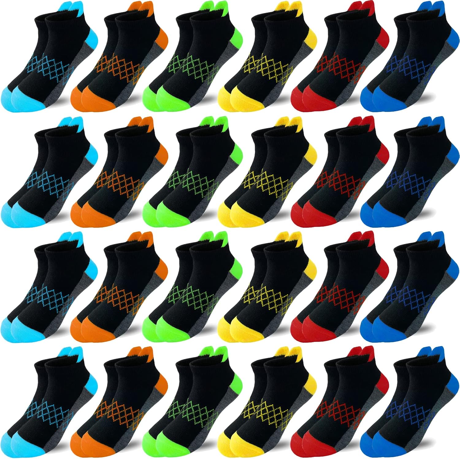 Boy Socks, Special Half Cushioned Low Cut Socks, Unique Athletic Sports Socks fo...