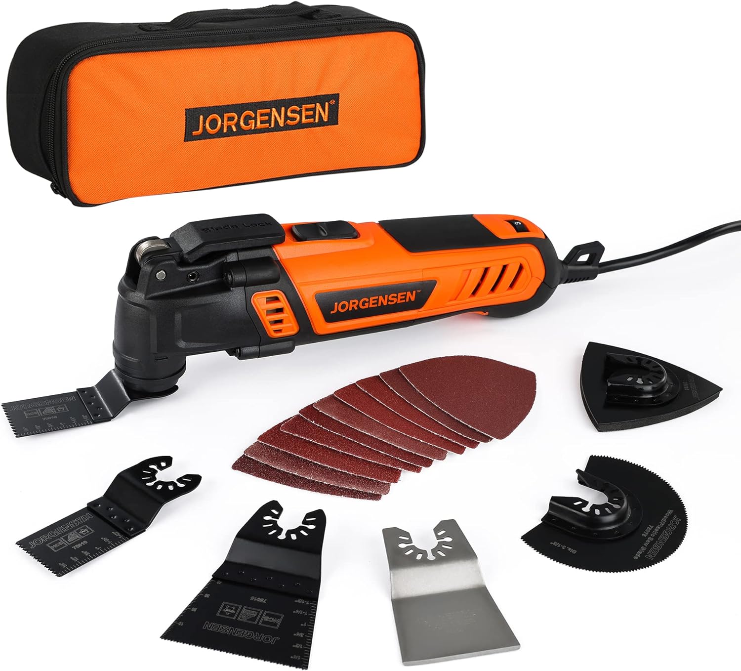 JORGENSEN Oscillating Tool 5°Oscillation Angle, 4 Amp Oscillating Multi Tools Sa...