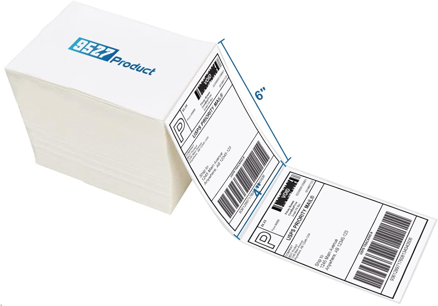 9527 Product Fanfold 4 x 6 Direct Thermal Labels W...
