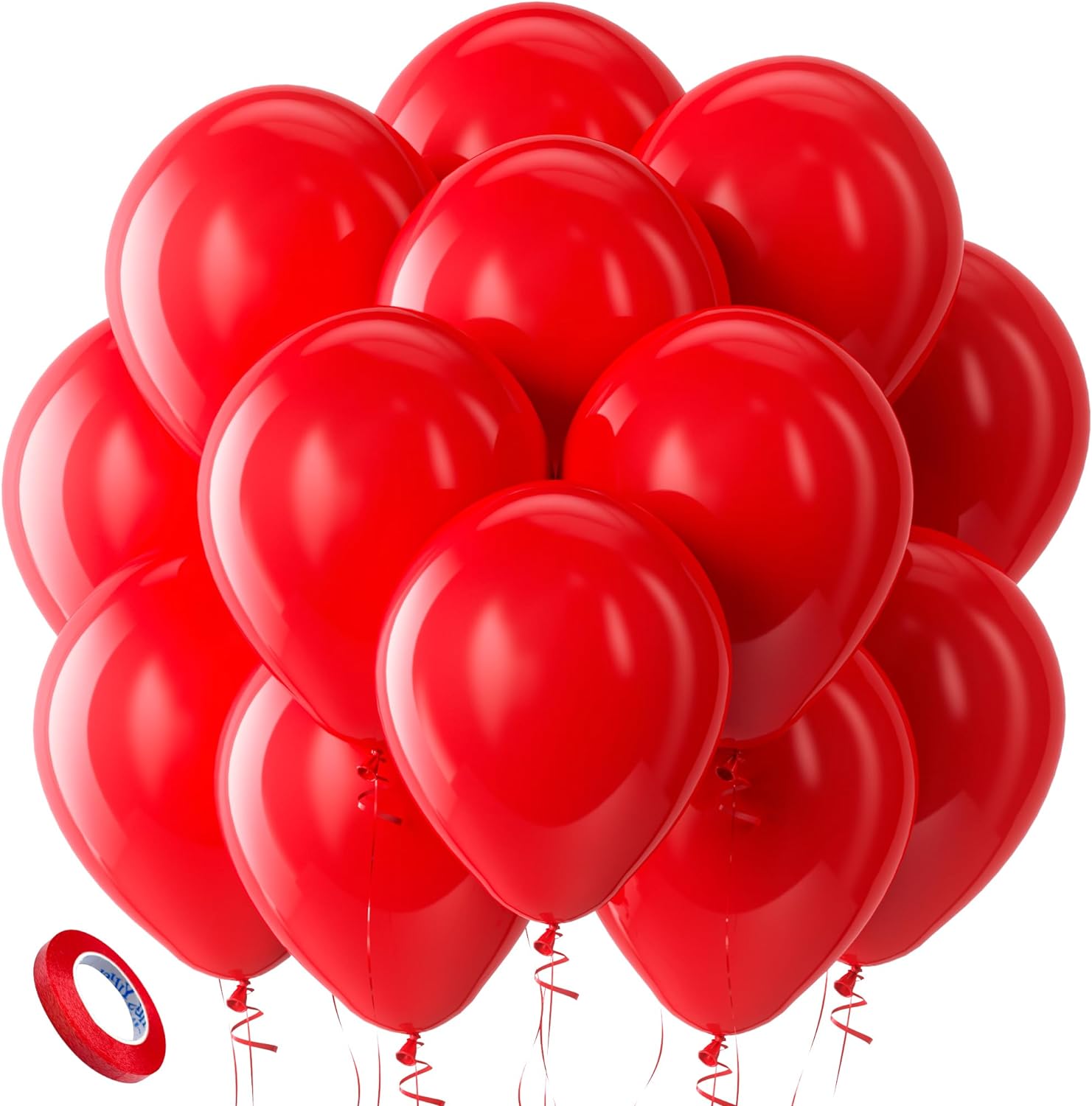 Red Balloons, Unique Kelfara Party Balloons, Special 100Pcs 12 Inch Red Latex Ba...
