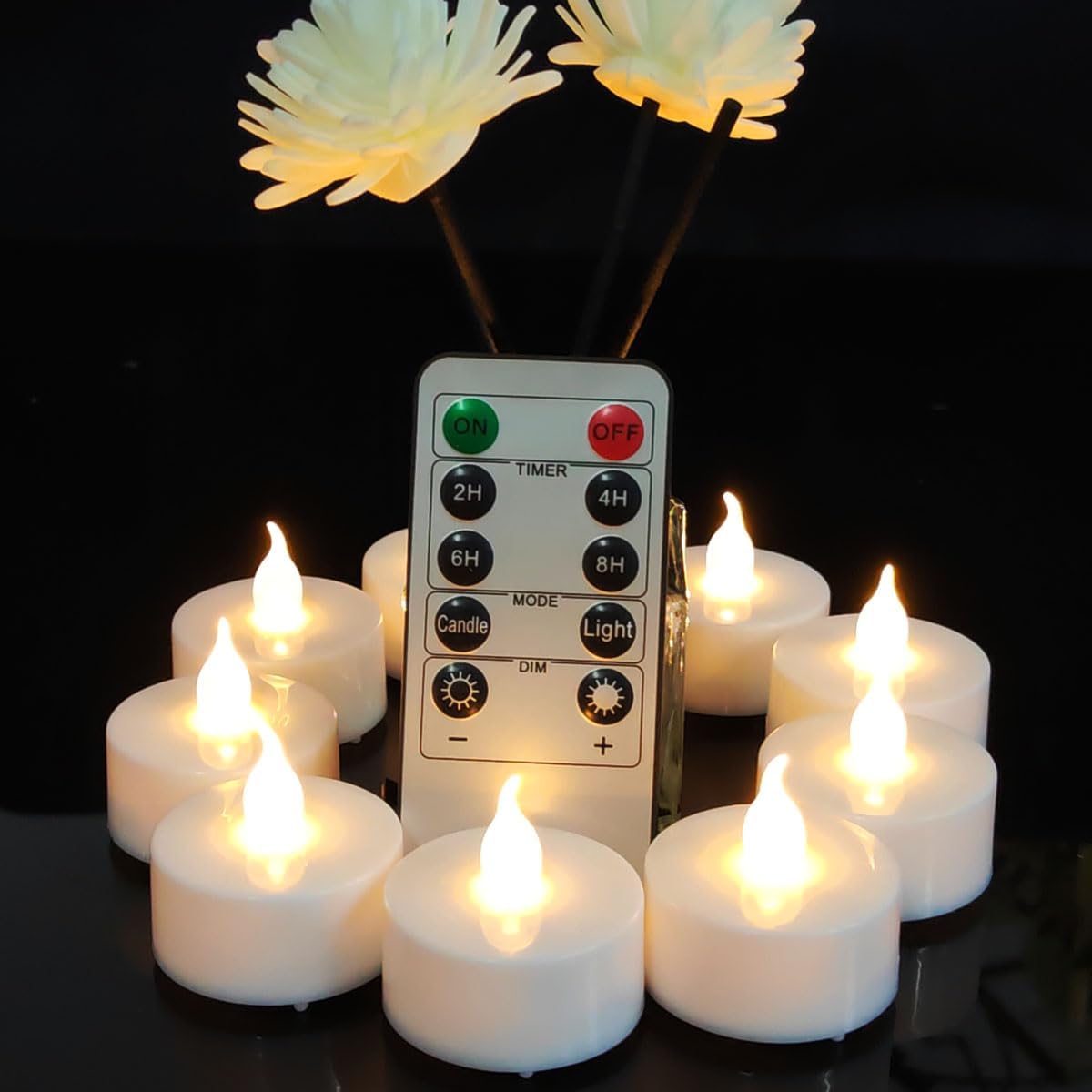 Flameless Led Tea Lights Candle with Remote Control,Long Lasting Battery Operate...