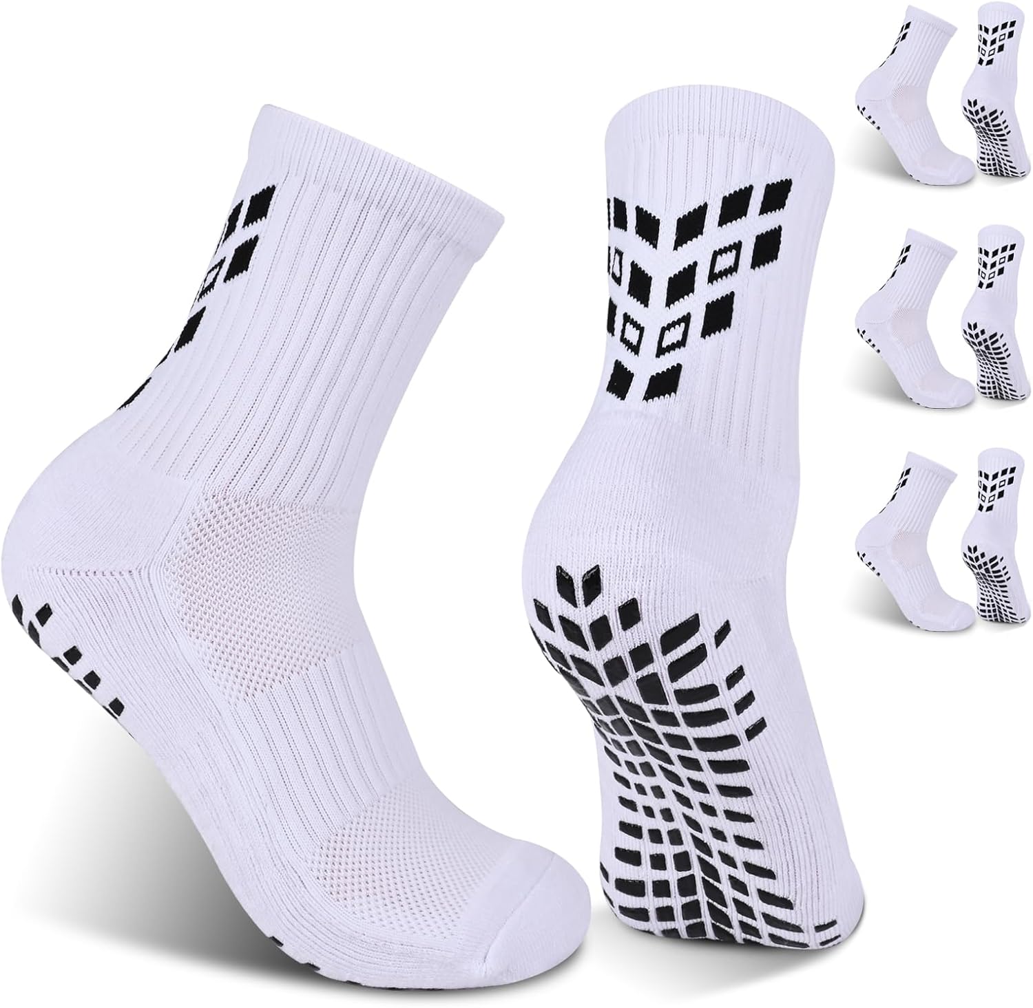 Gogogoal 4-pairs Non-slip Grip Soccer Socks Men Women, Cushioned Breathable Anti...