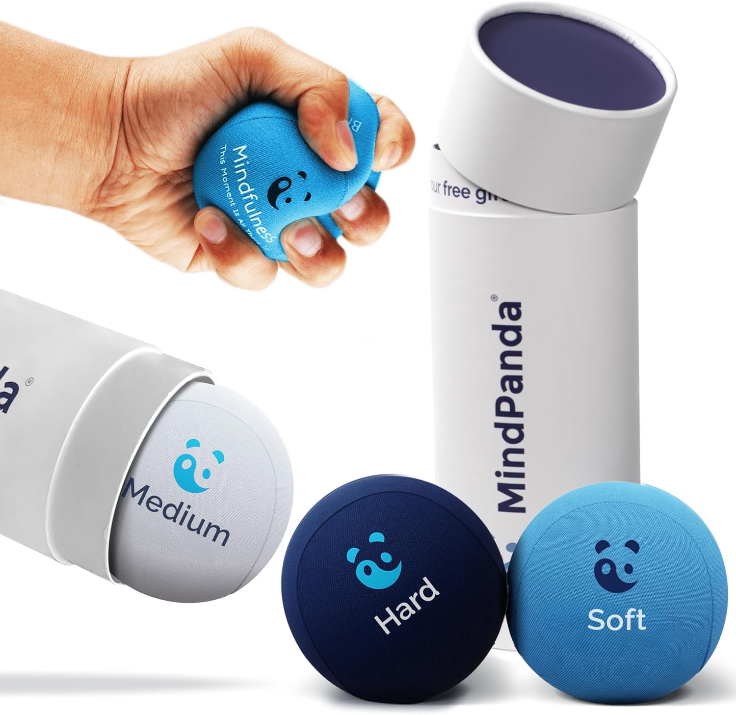 Mind & Body Stress Balls for Adults - Triple Density Squeeze Balls for Hand Ther...