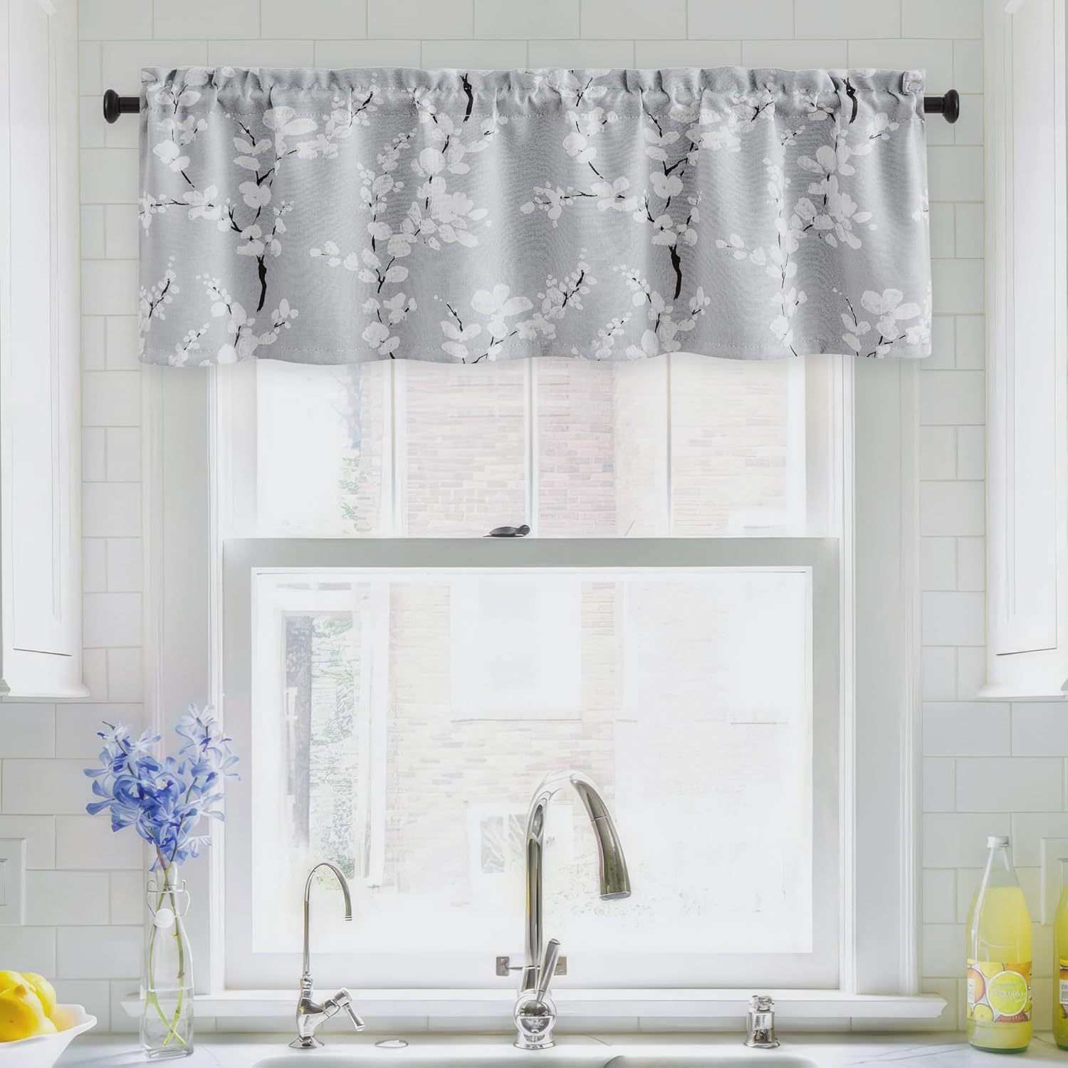 Exclusive FMFUNCTEX Valance Curtain for Kitchen Windows, Premium Blackout Window...