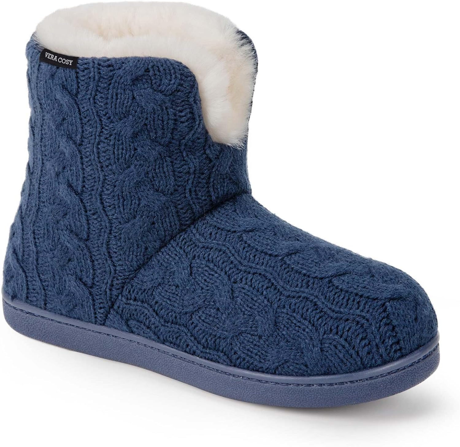 VeraCosy Women's Knit Bootie Slippers, Special Fuzzy Warm Memory Foam Indoor Hou...