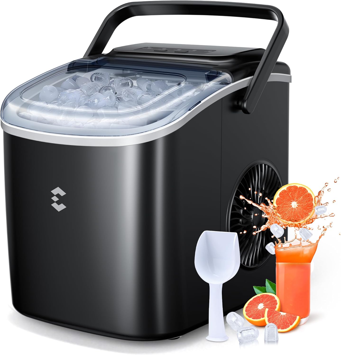 Ice Maker Countertop, Portable Ice Machine 9 Cubes in 6 Mins, 26 lbs in 24 Hrs,...