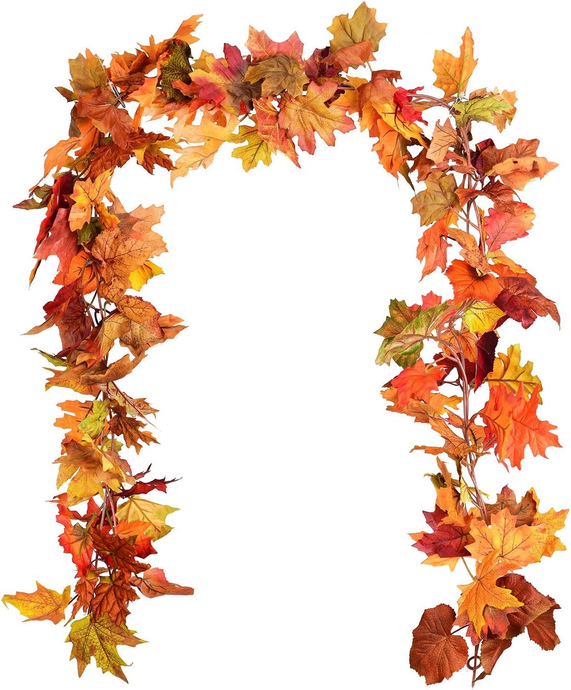 DearHouse 2 Pack Fall Garland Maple Leaf, 5.9Ft/Piece Hanging Vine Garland Artif...