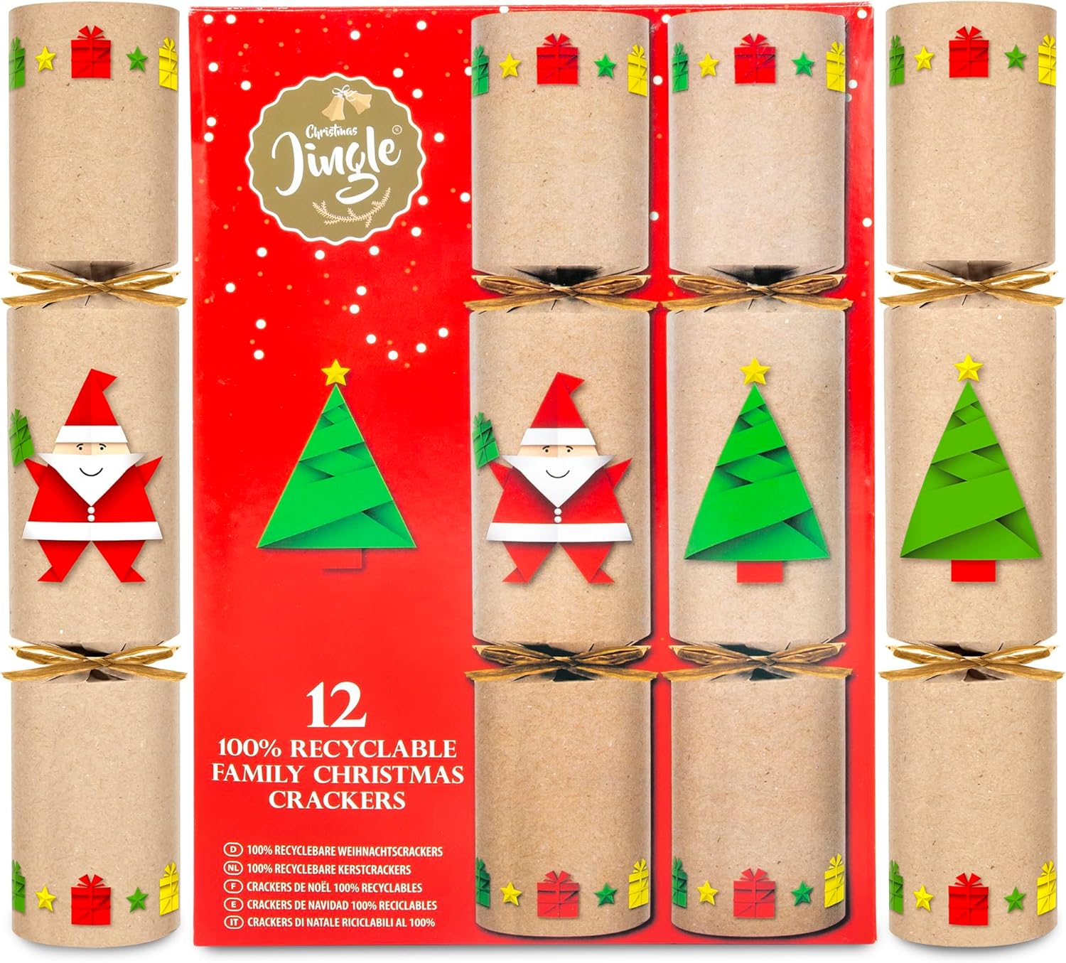 Family Christmas Crackers, Special Origami Christmas Crackers, Unique Crackers w...