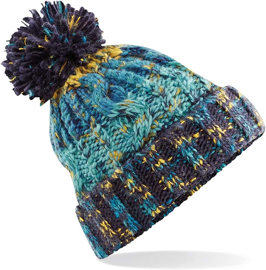 ASVP Shop Corkscrew Cable Knitted Bobble Hat Plain Mens Womens Beanie Warm Winte...
