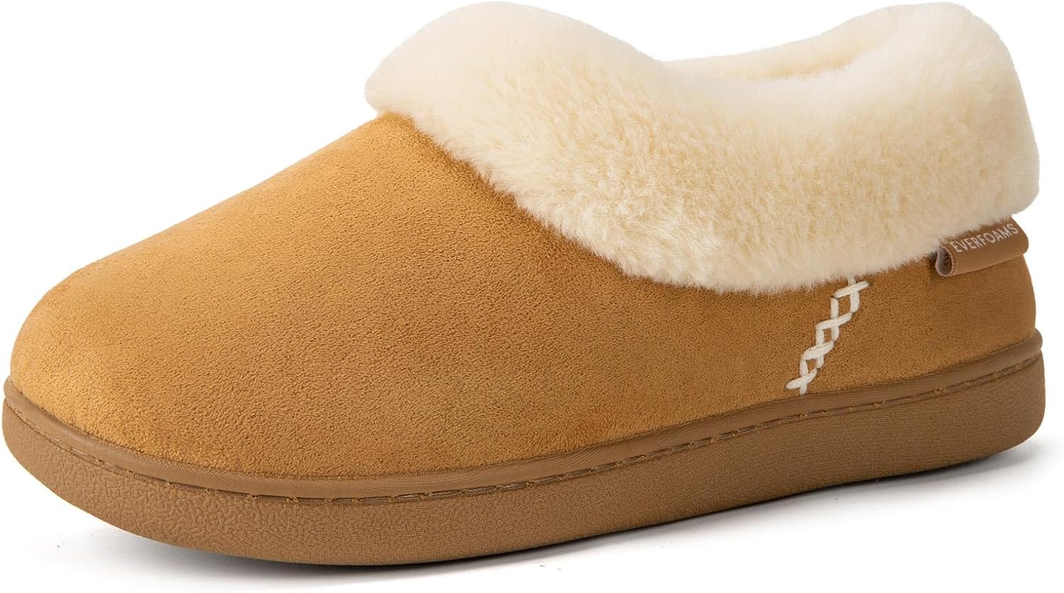 EverFoams Women's Warm Slippers Fluffy Memory Foam Indoor Outdoor Closed-back 5/...