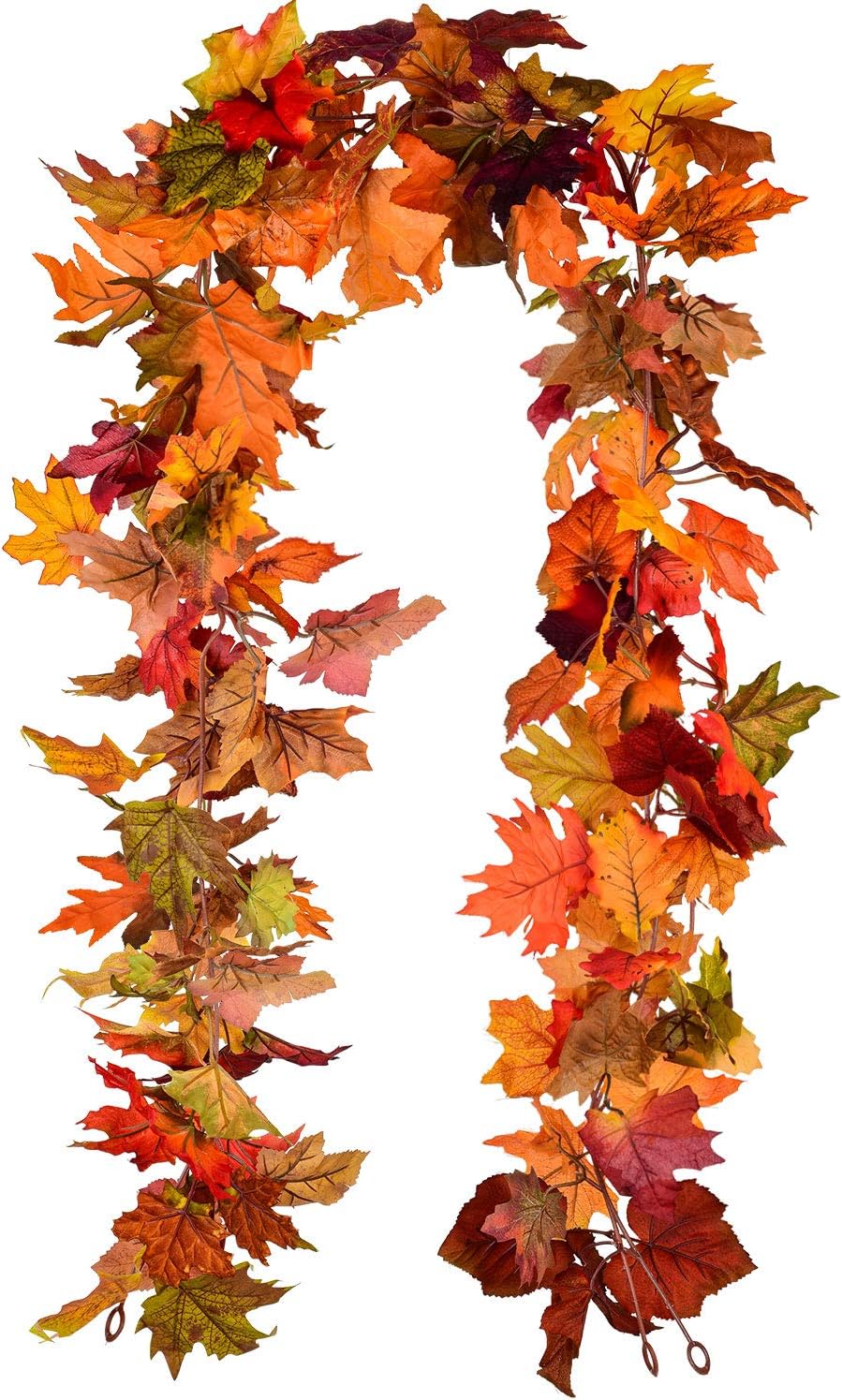 Lvydec 2 Pack Fall Maple Garland - 5.9ft/Piece Artificial Fall Foliage Garland C...