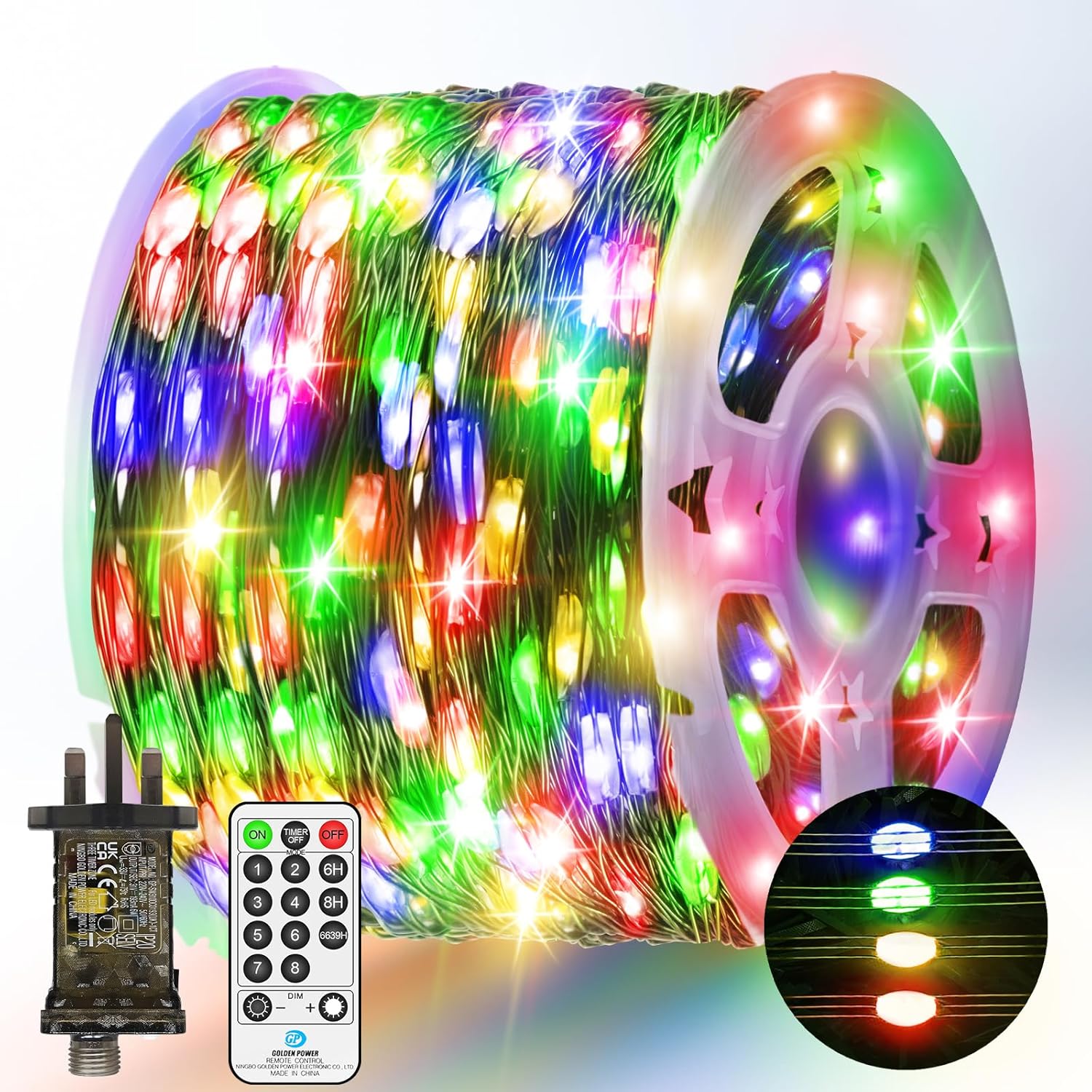 100 M 1000 LED Fairy Lights Plug in Outdoor Christmas Lights Green Copper Wire S...