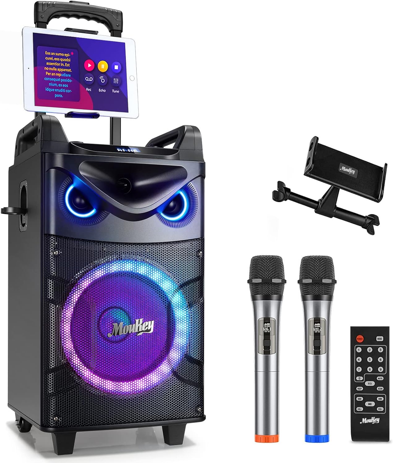 Moukey Karaoke Machine,10 Inch Subwoofer PA System...