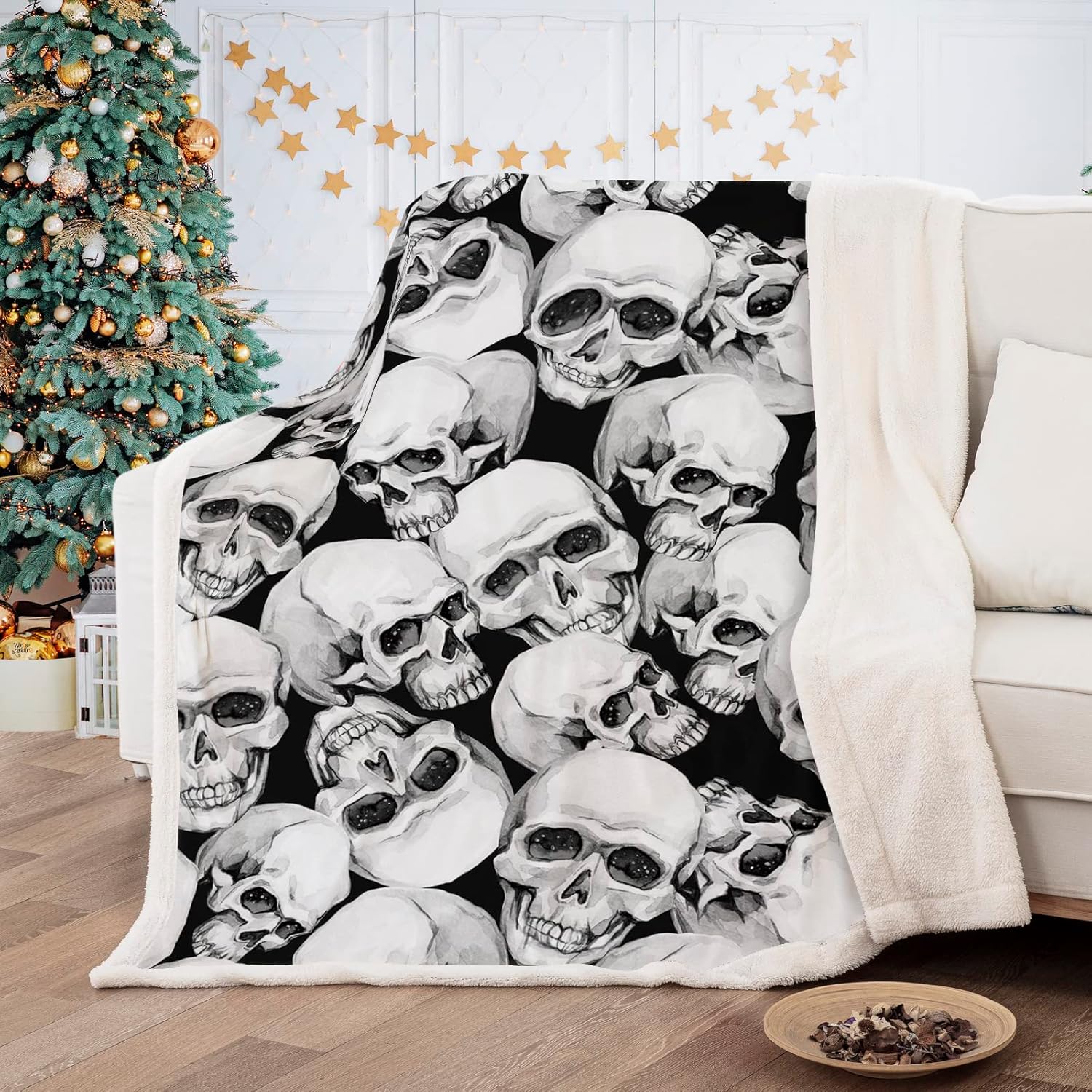 Fleece Blanket Throw, Special Soft Cozy Thick Warm Blanket, Innovative 3D Skull...