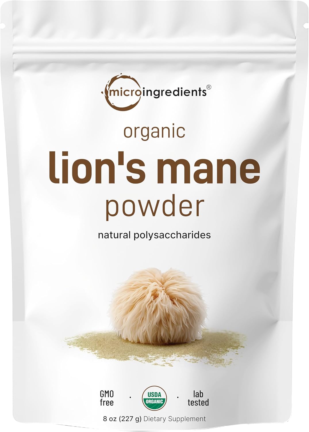 Micro Ingredients Organic Lions Mane Mushroom Supplement Powder, 8 Ounce | Natur...