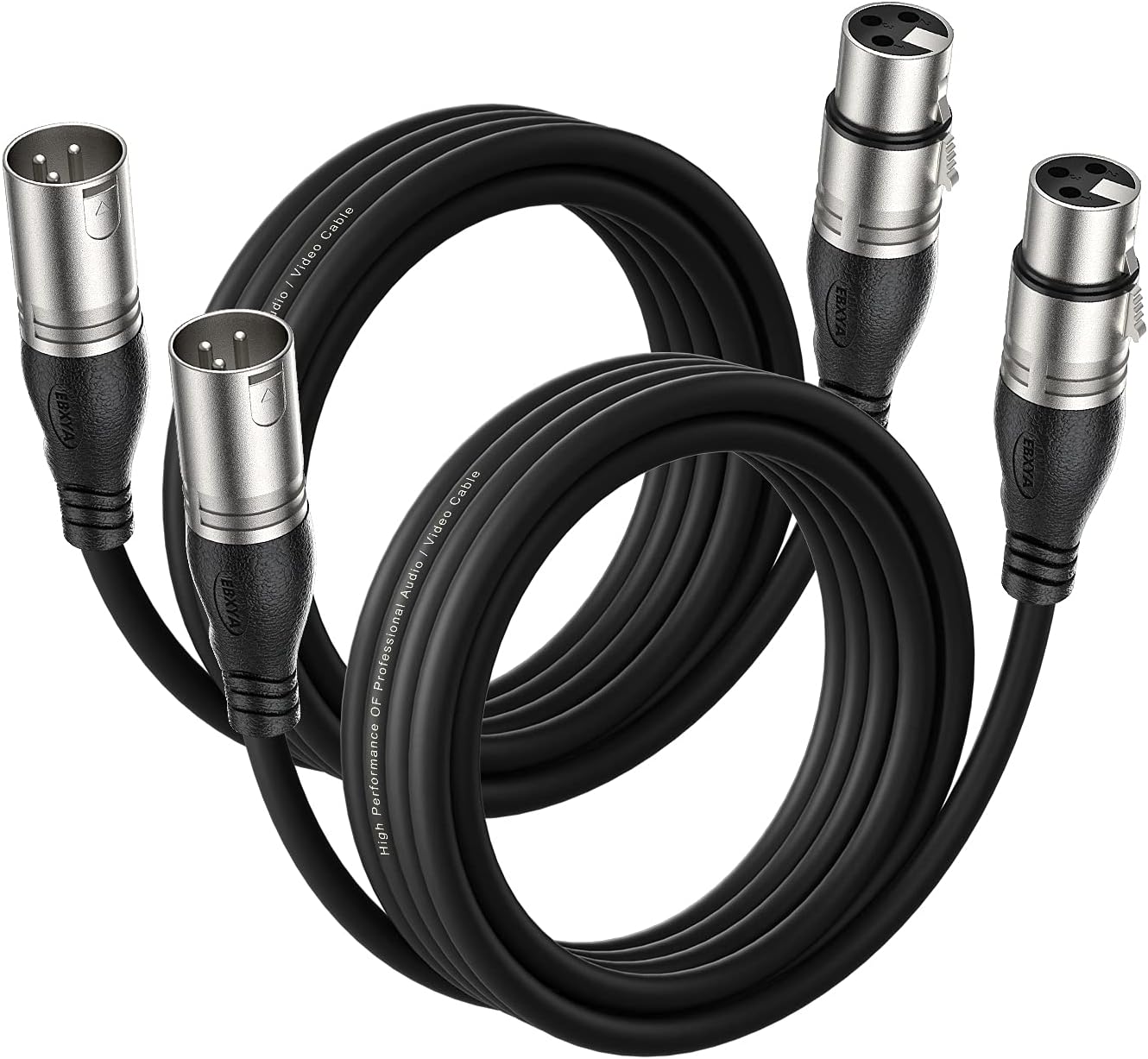 EBXYA XLR Cable, Premium Microphone Cable 3M 2-Pack, High-Quality 3-Pin Balanced...
