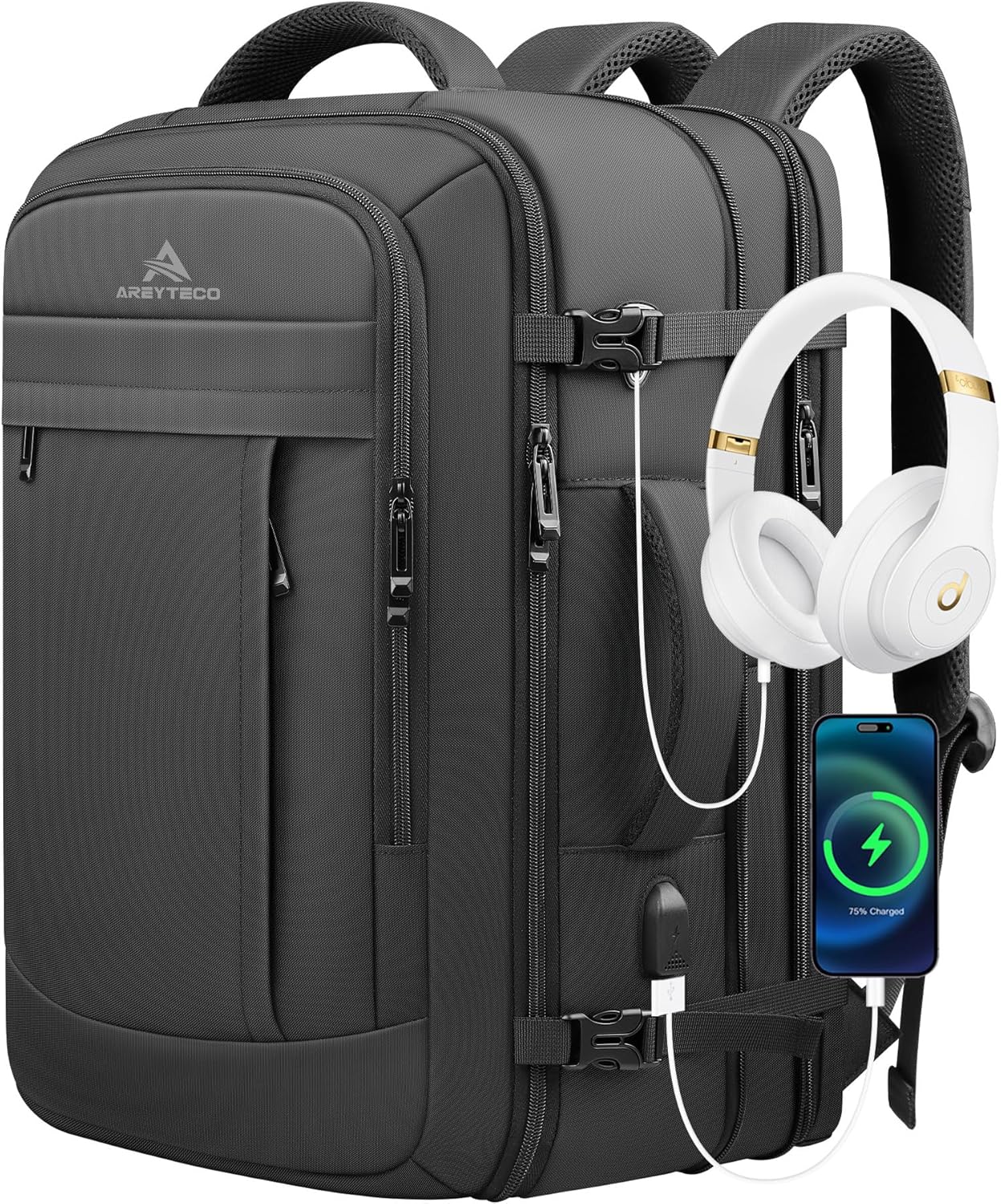 Travel Backpack, Extra Large Backpack, Carry On Backpack, 50L Expandable Airline...