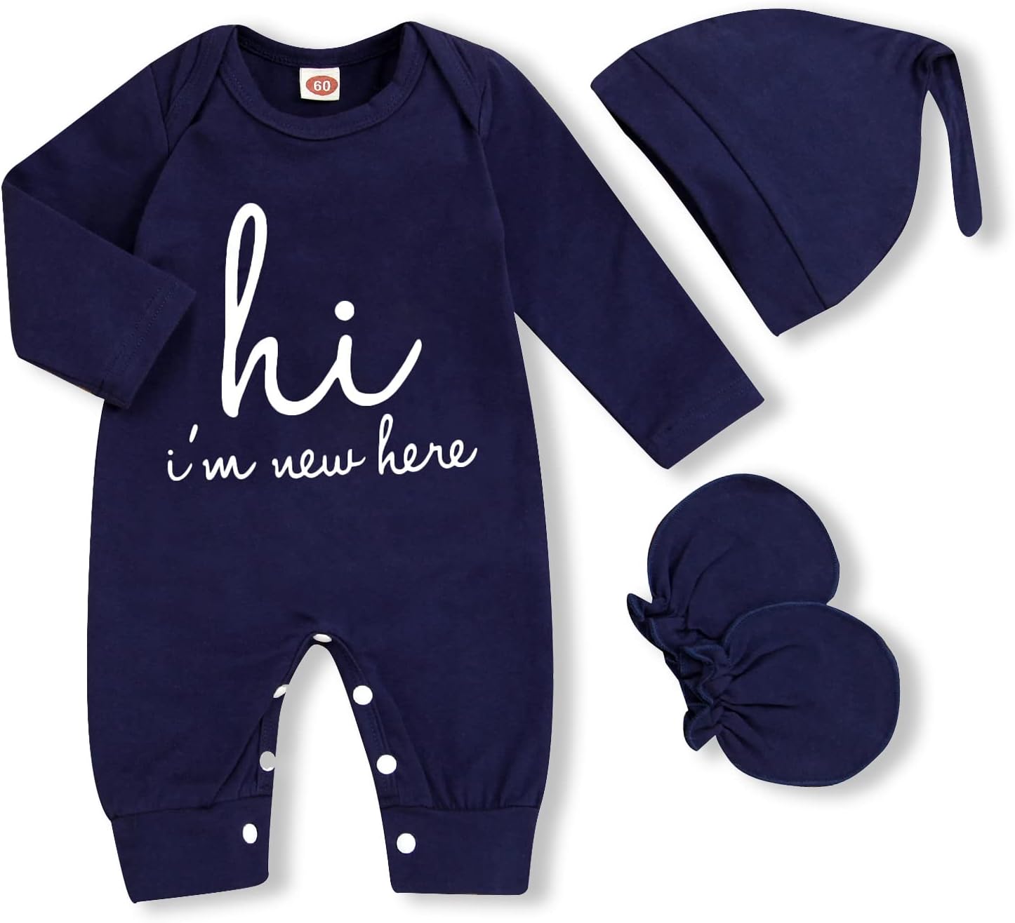 GRNSHTS Newborn Baby Boy Romper, Special Coming Home Outfits, Unique Letter Prin...