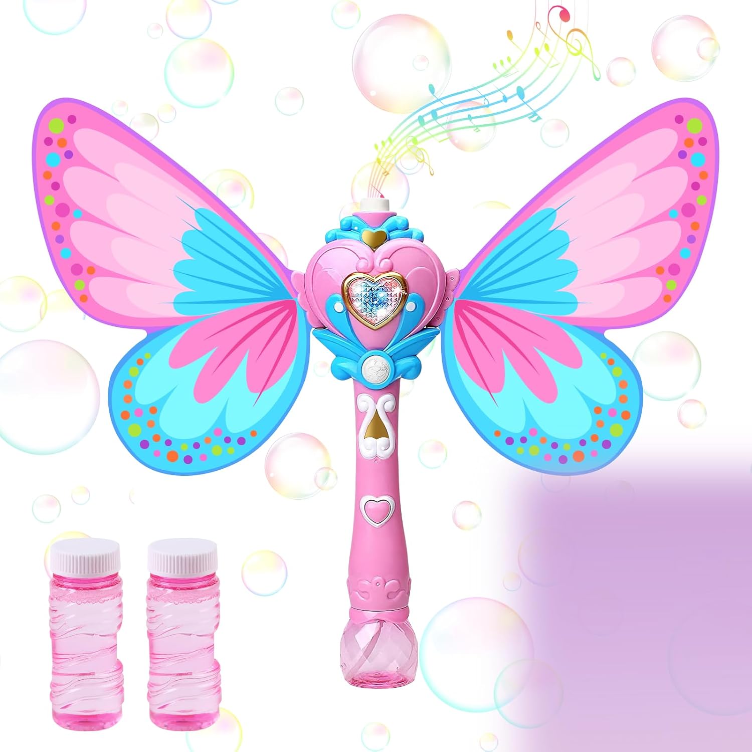 Kimiangel Bubble Wand, Special Butterfly Bubbles Light Up Bubble Wand for Girls,...