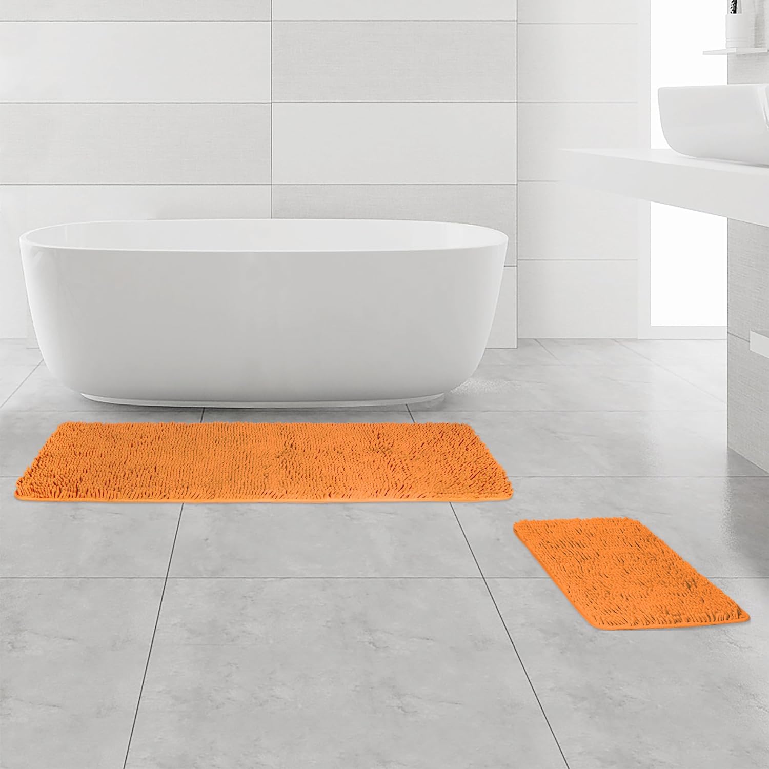 Yeaban Bathroom Rugs Sets, Special Chenille Bath Mats, Absorbent and Washable No...